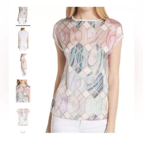 Ted Baker Sold Out Deli Sea of Clouds Blouse Size 1 (UK) or 2 - 4 (US) - Picture 1 of 5